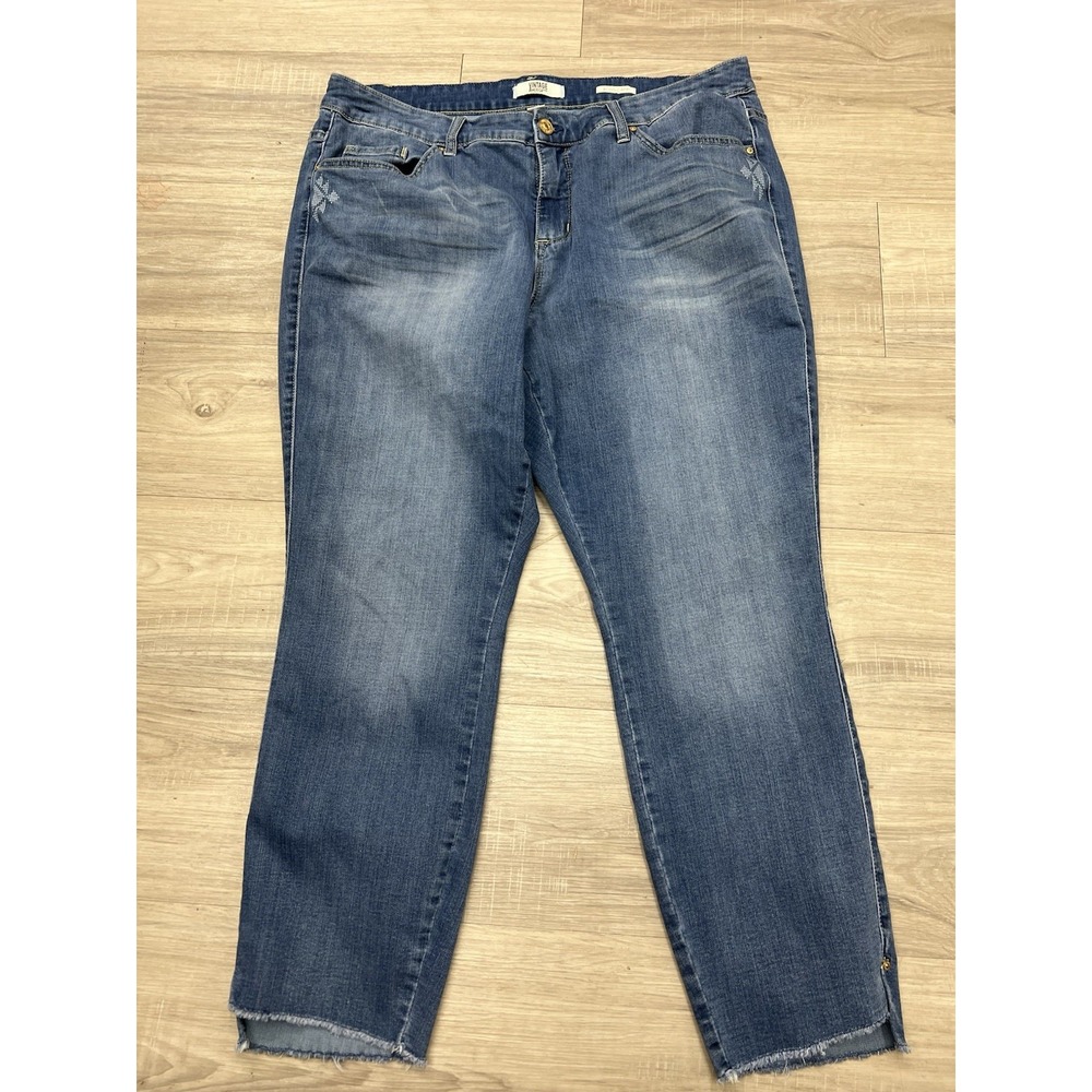 Vintage America Missy Boho Capri Jeans‎ Frayed Ankle Size 18W